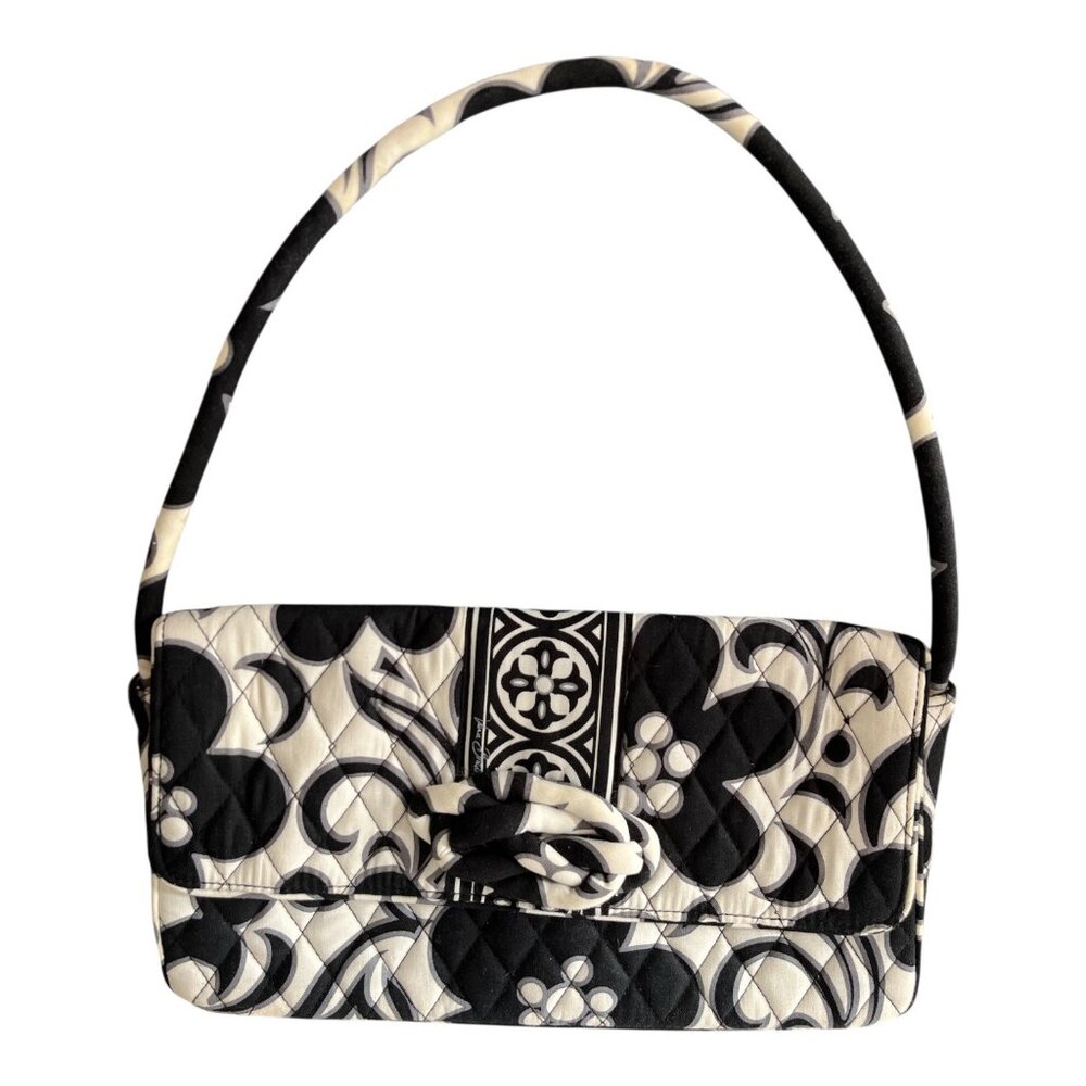 Vera Bradley Night and Day Quilted Shoulder Bag Black White Retired Print